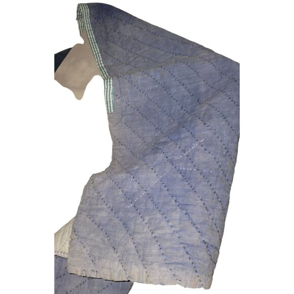 Antique Quilt Handmade Patchwork 70"x66" Multicolor Geometric Design Cotton READ - Picture 16 of 16